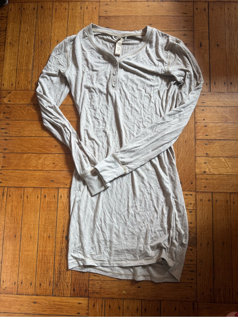 NWOT Skims Light Gray Long Sleeve Henley Pajamas Size S